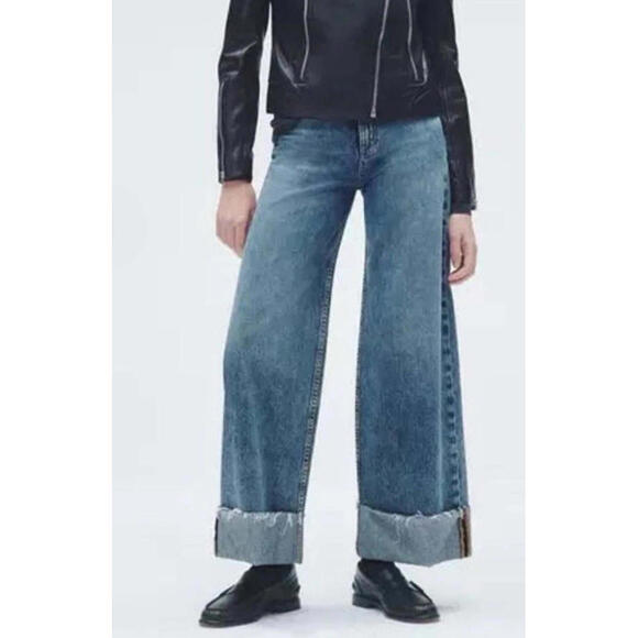 rag & bone Denim - GIFT50 278$ Rag & Bone Sofie High Rise Wide Leg Denim Jeans Size 31 Blair Blue